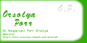 orsolya porr business card